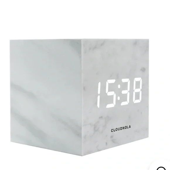Cloudnola Block Clock Marble - Picture 2 of 5